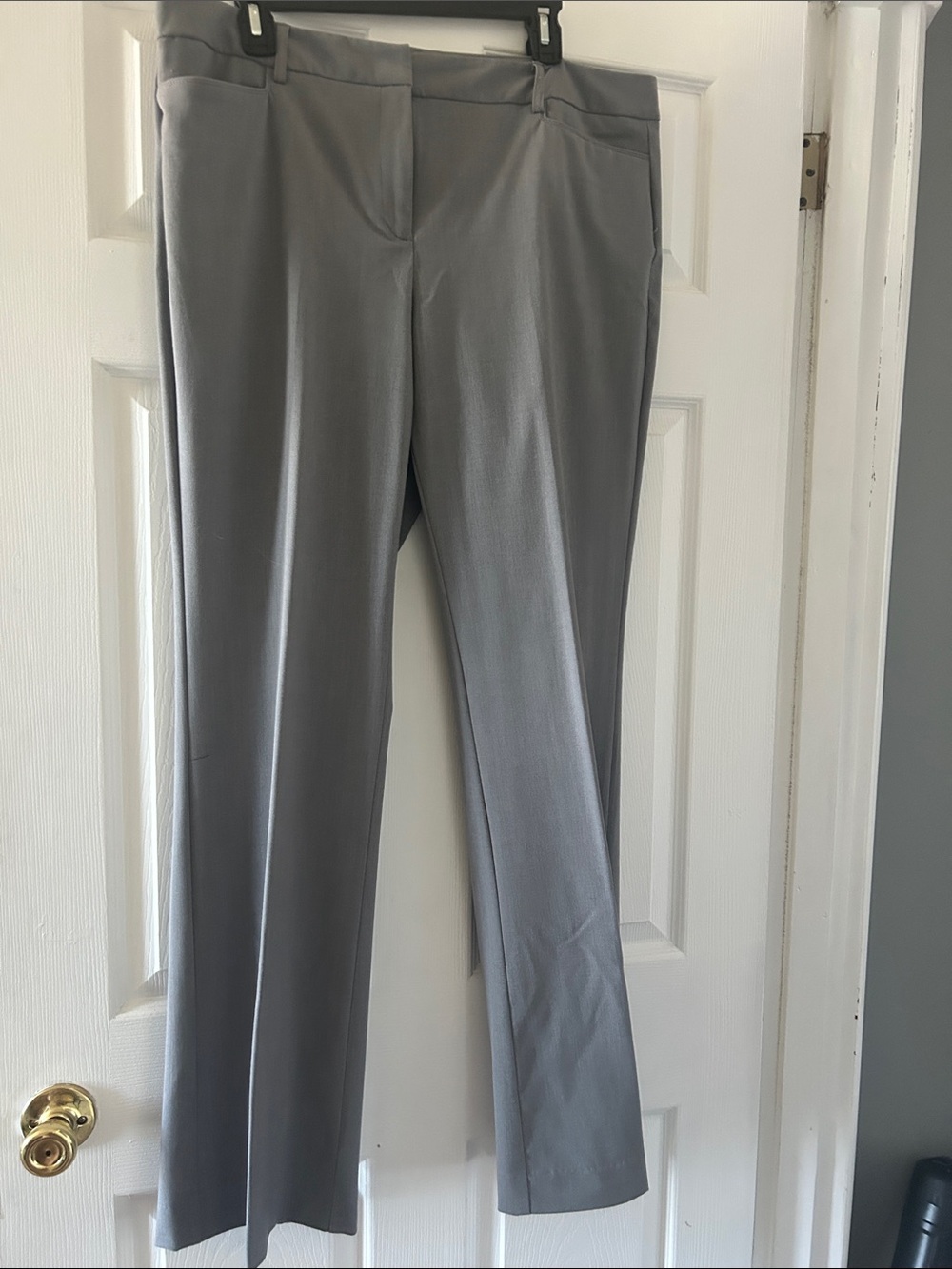 New York & Company Gray Straight-Leg Dress Trousers